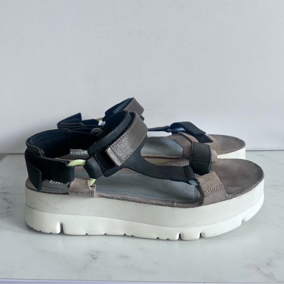 Camper Oruga Up Black Taupe Sandals Women Size 10 - Picture 8 of 15